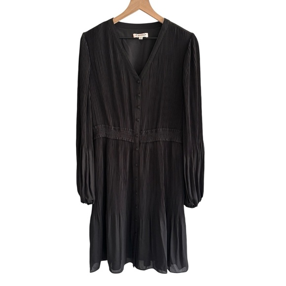 Nanette Lepore Pleated Dress Peasant Sleeve Office Workwear Dressy Size 16 - Picture 1 of 14
